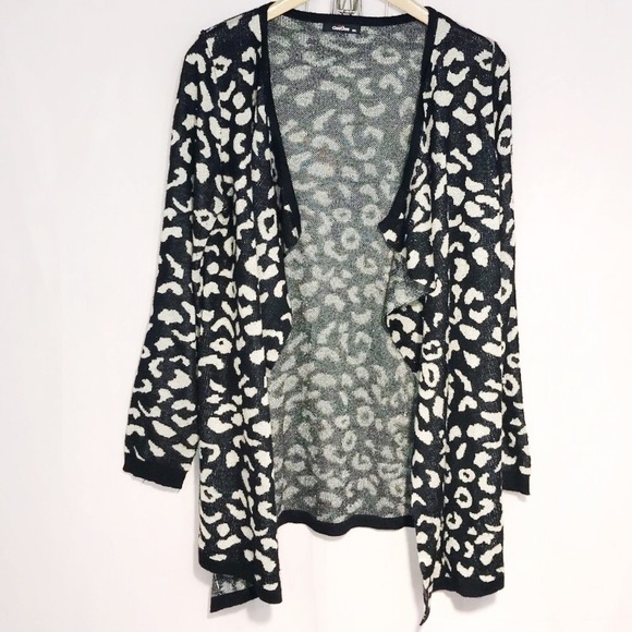 GeeGee Sweaters - GeeGee Leopard Print Open Cardigan Sweater M/L